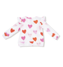 Angel Dear Ruffle Sleeve Waffle Top Happy Hearts