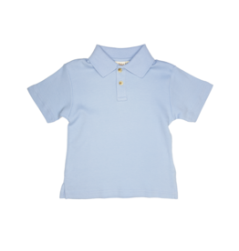 Luigi Short Sleeve Solid Polo Sky Blue