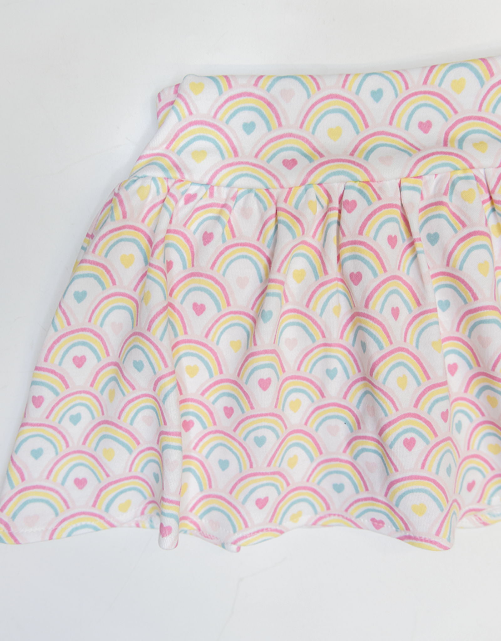 Luigi ISK016P Knit Skort Rainbow Heart Print
