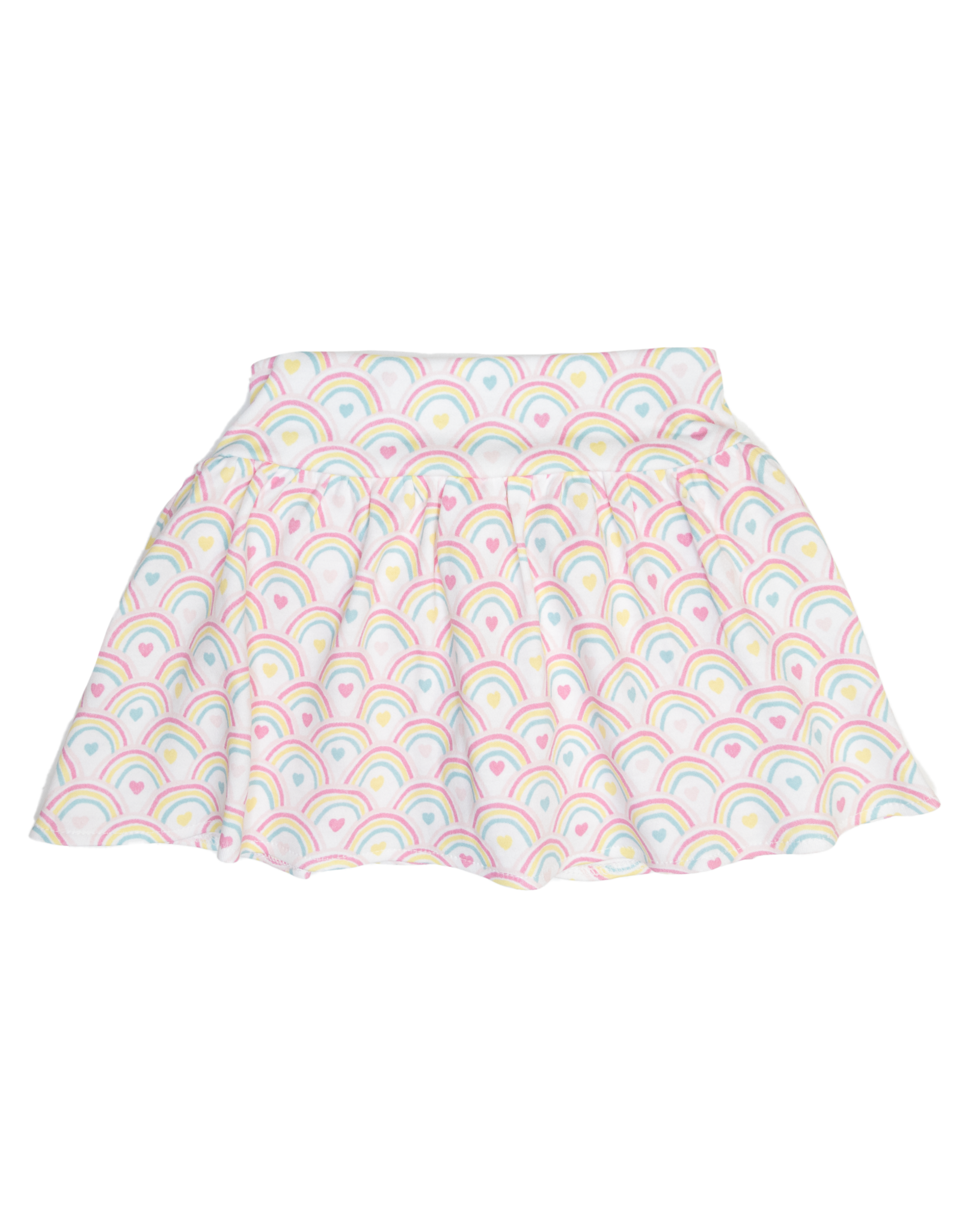 Luigi ISK016P Knit Skort Rainbow Heart Print
