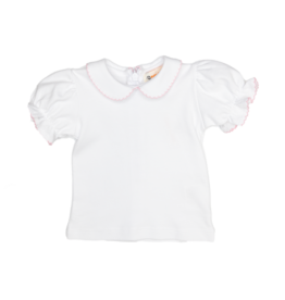 Luigi Short Sleeve Blouse White/Pink