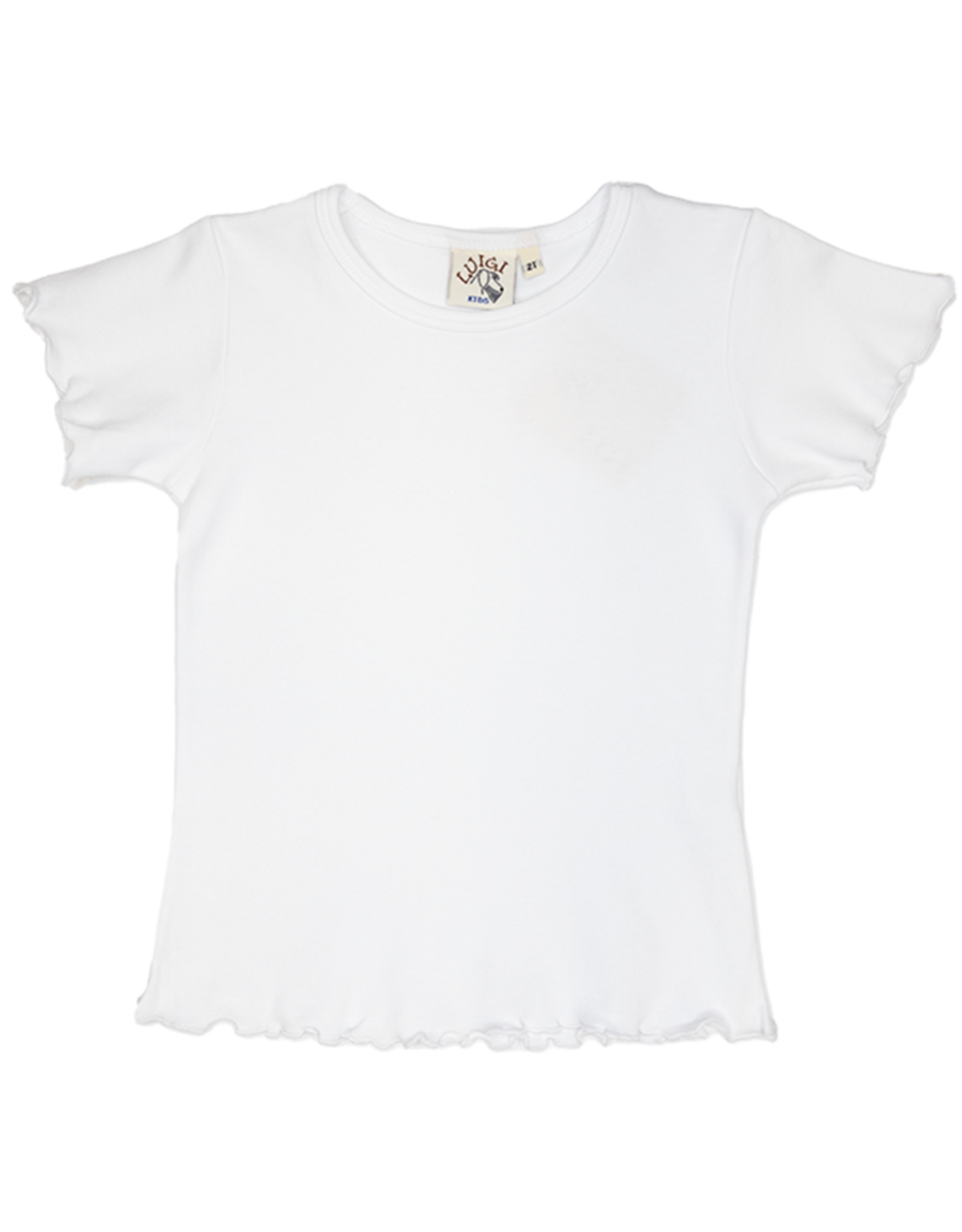 Luigi ITS008 Lettuce Edge Shirt White