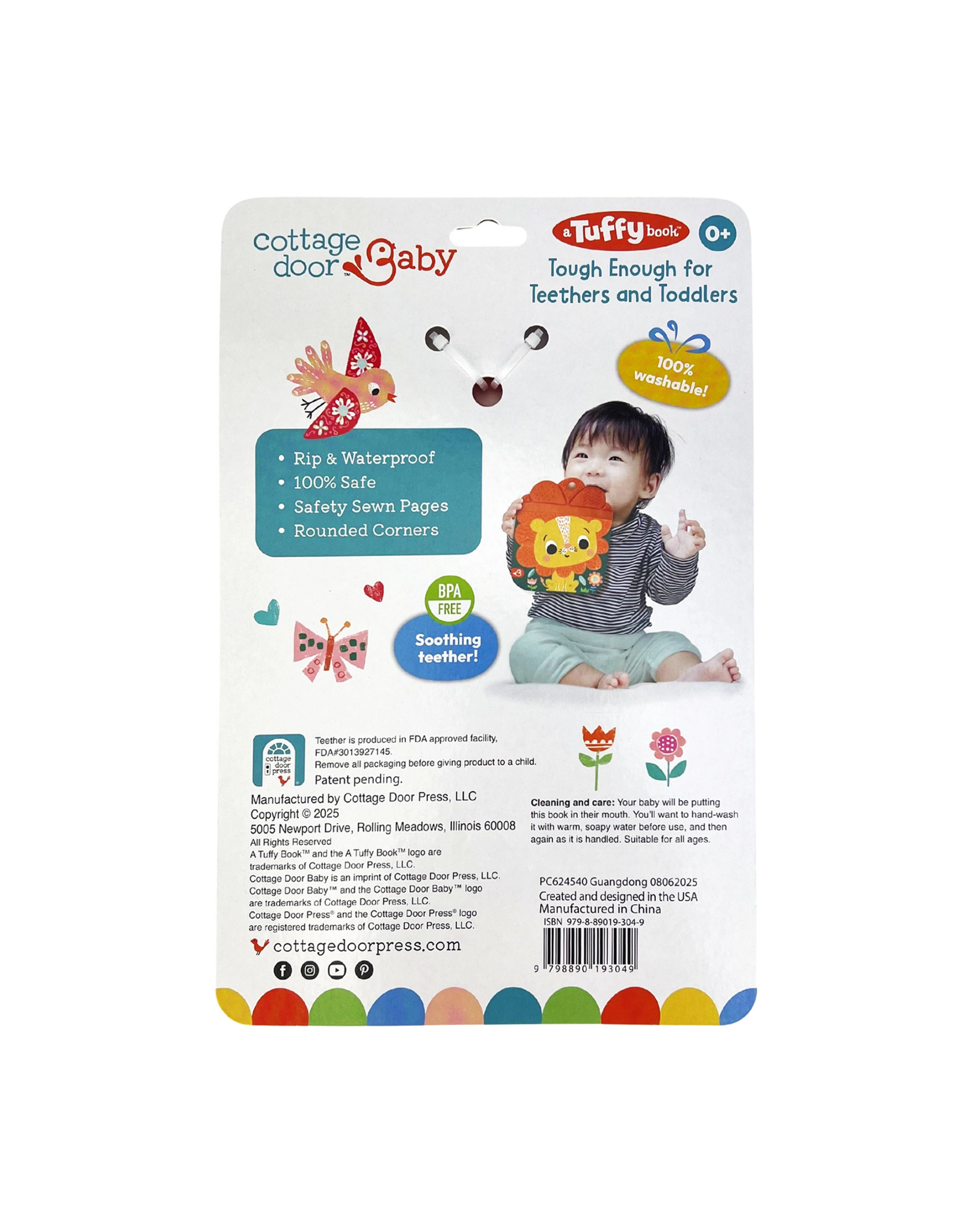 Cottage Door Press Tuffy Teether Indestructible book Brave Like a Lion