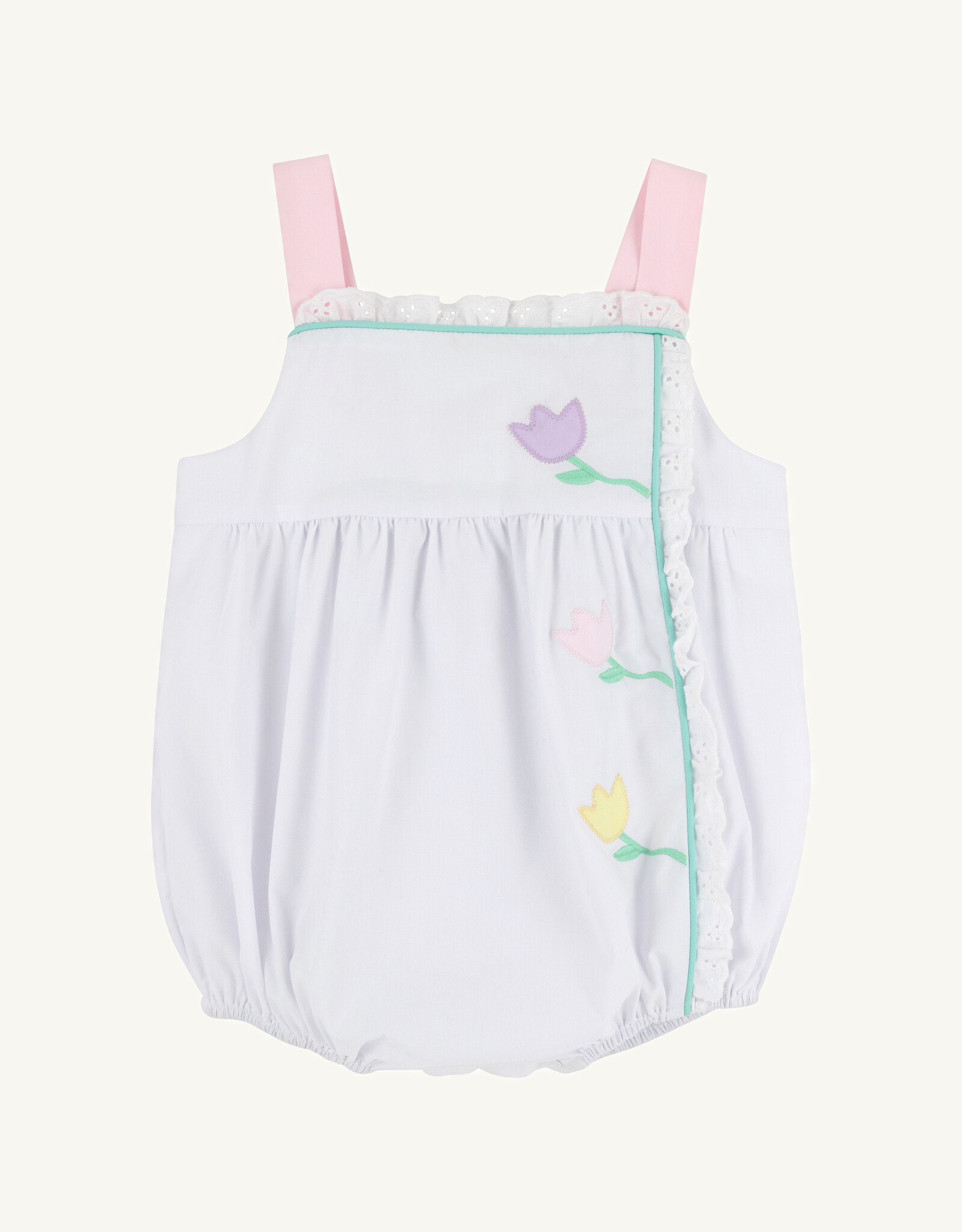 TBBC Bitsy Bubble Worth Ave White/ Palm Beach Pink/Flowers