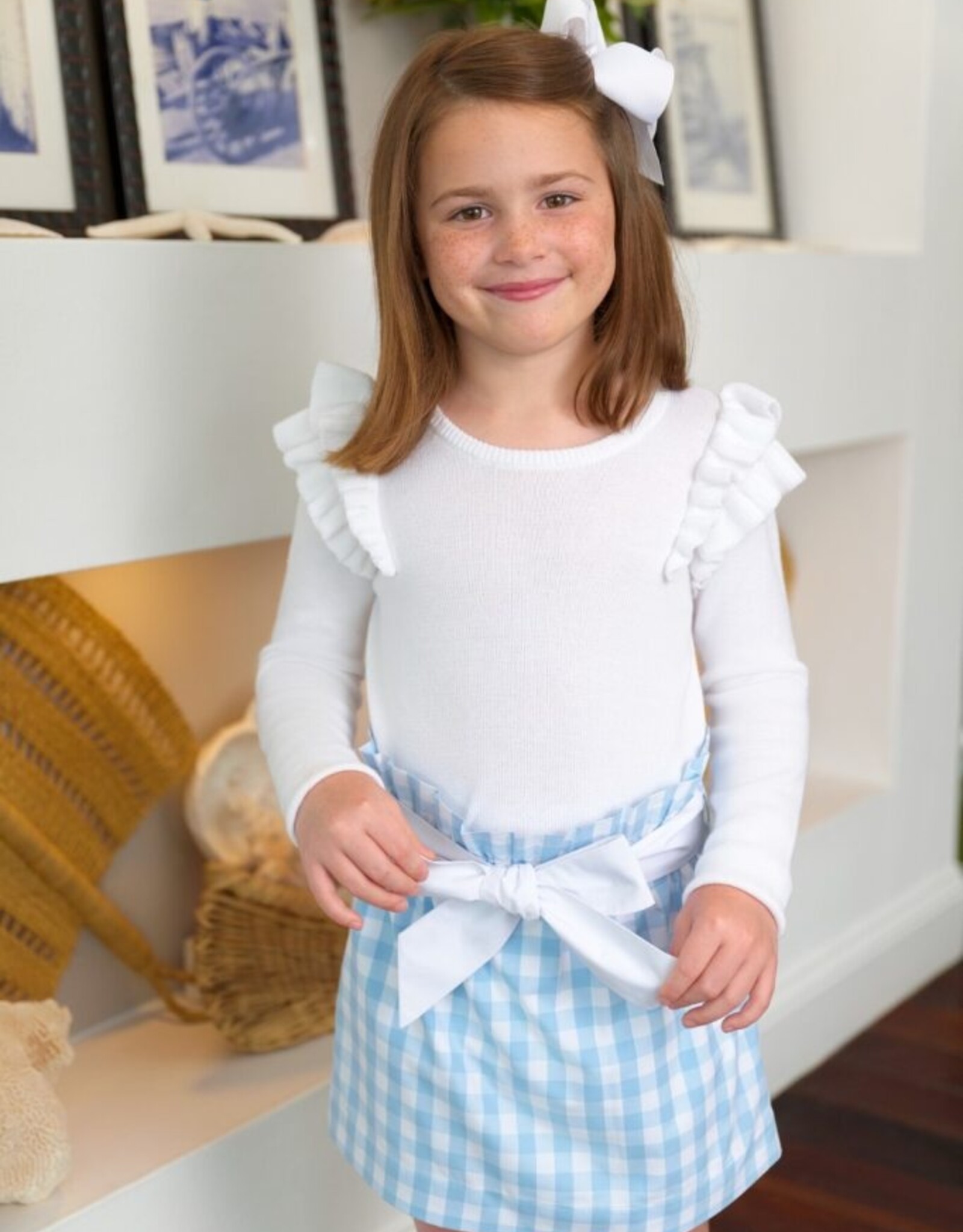 TBBC Beasley Bow Skirt Barrington Blue Check