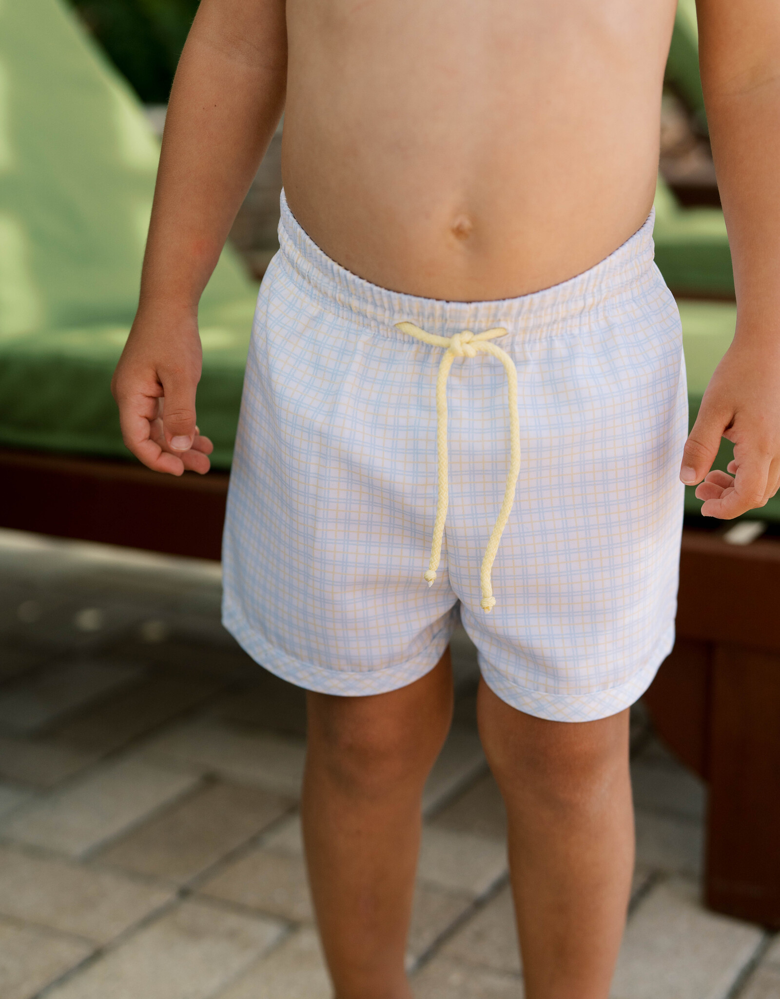 Lullaby Set Barnes Bathing Suit Cornflower Check