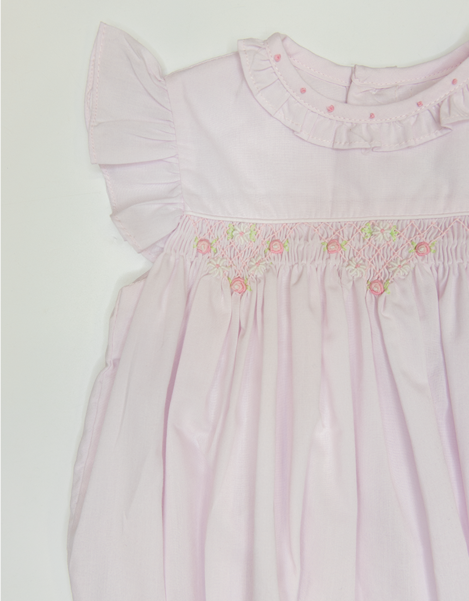 Petit Ami 5208 Pink Smocked Bubble
