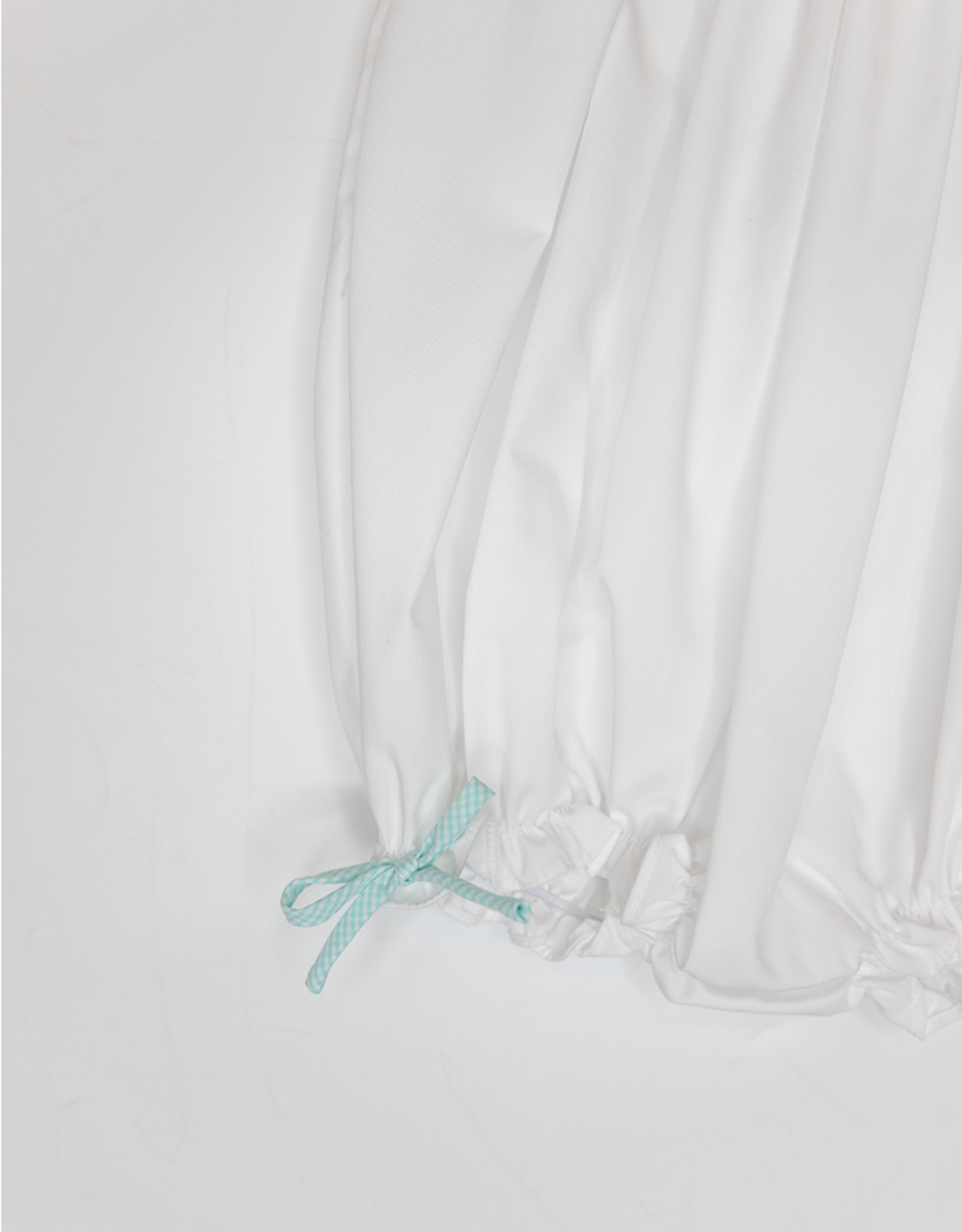 Petit Ami 2242 White/Aqua Smocked Bubble
