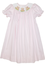Lulu Bebe LBS26 Emma Smocked Pink Bunny Bishop