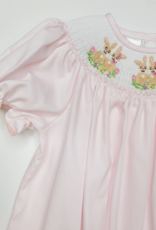 Lulu Bebe LBS26 Emma Smocked Pink Bunny Bishop