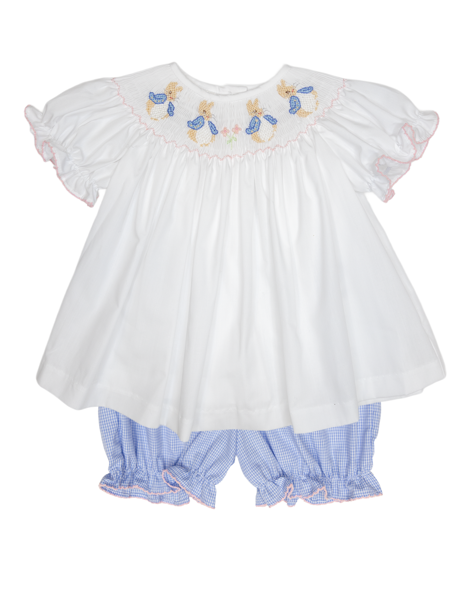 Lulu Bebe LBS26 Emma Smocked Peter Rabbit Bloomer Set