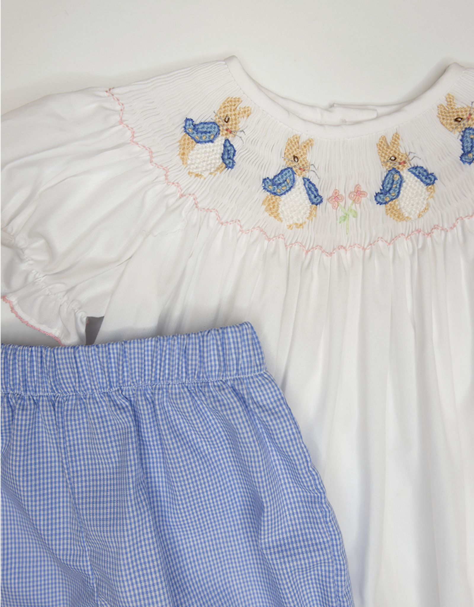 Lulu Bebe LBS26 Emma Smocked Peter Rabbit Bloomer Set