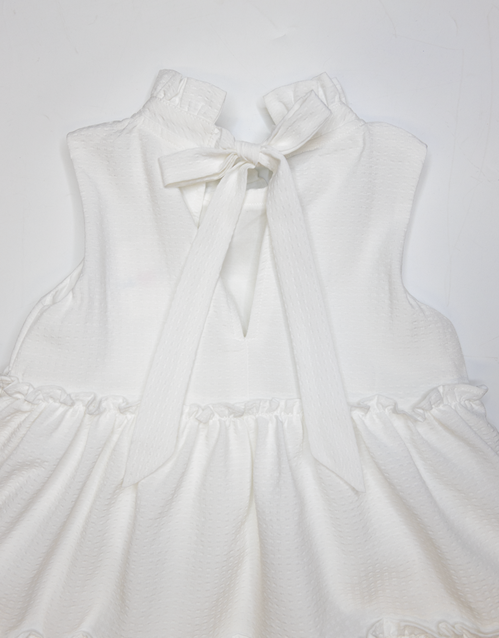 Lulu Bebe LB Natty White Stripe Tier Dress