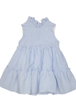 Lulu Bebe LB Natty Blue Stripe Tier Dress