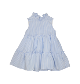 Lulu Bebe Natty Blue Stripe Tier Dress
