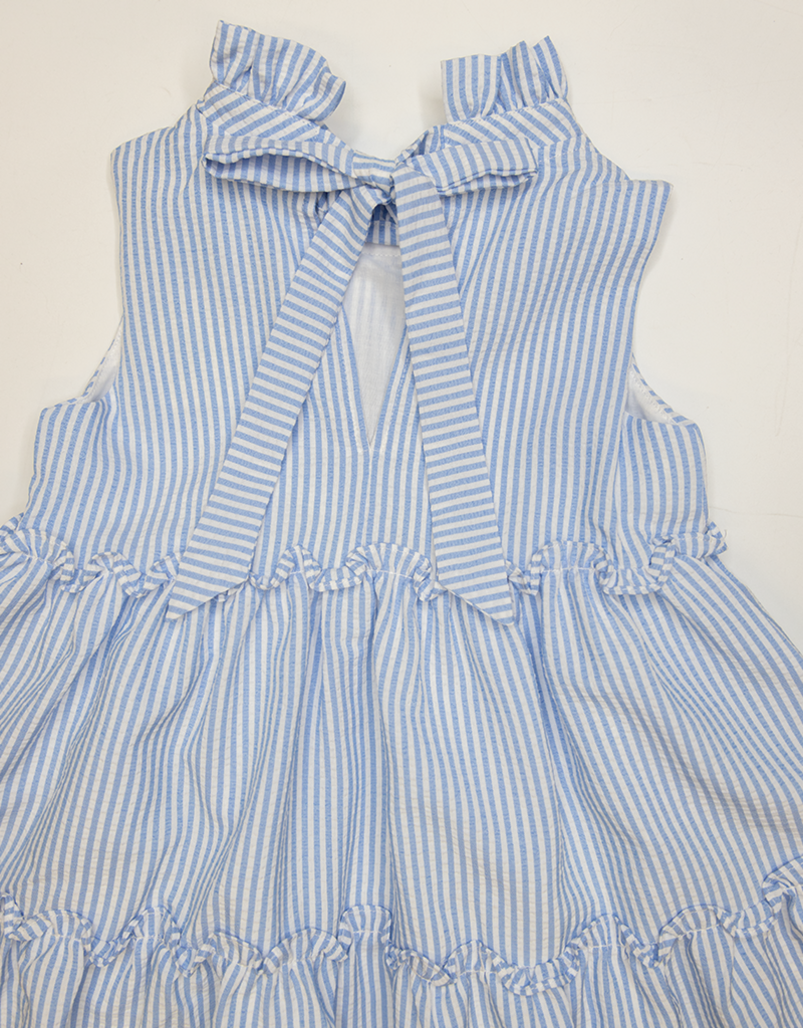 Lulu Bebe LB Natty Blue Stripe Tier Dress