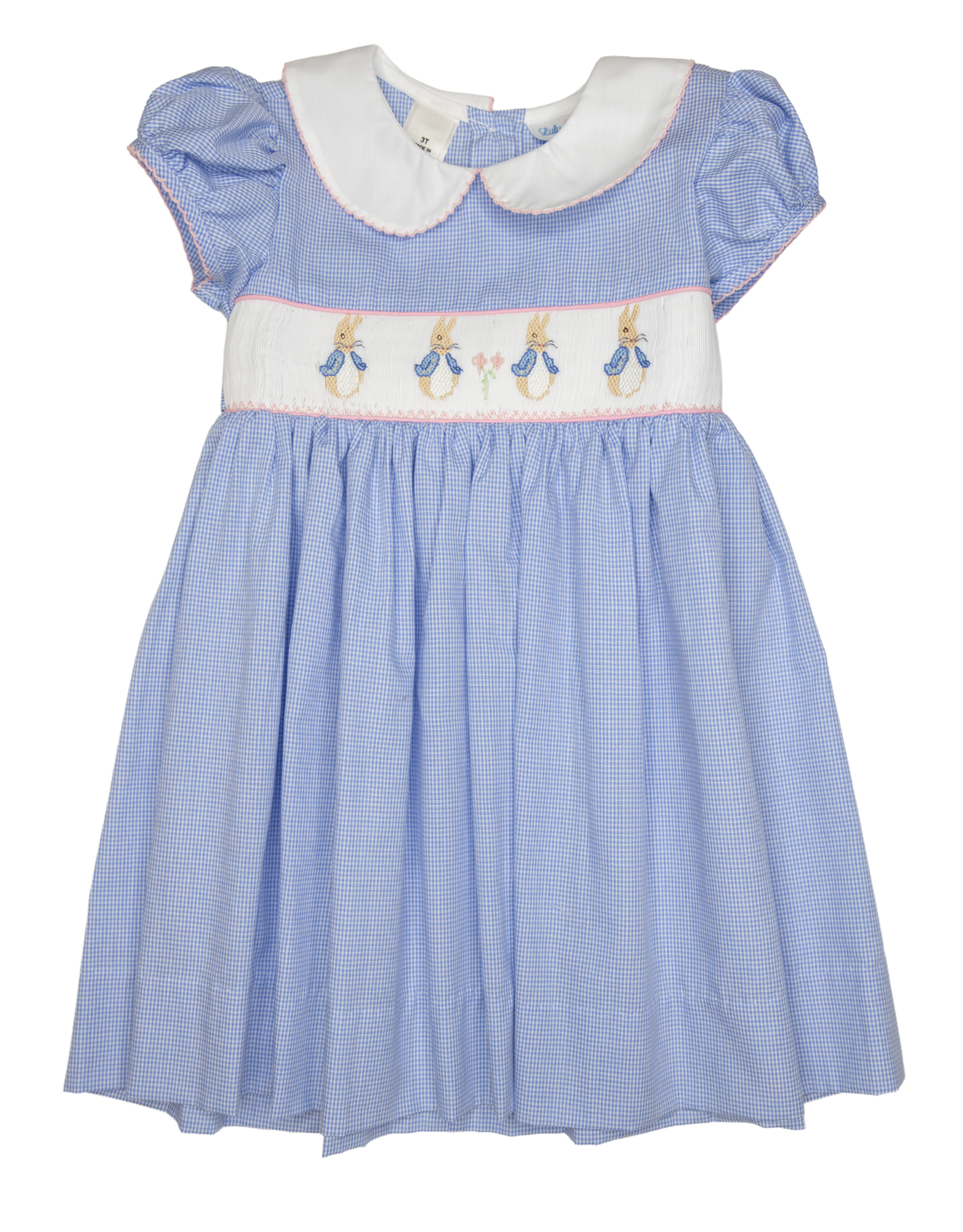 Lulu Bebe LBS26 Rose Peter Rabbit Smocked Waist Dress