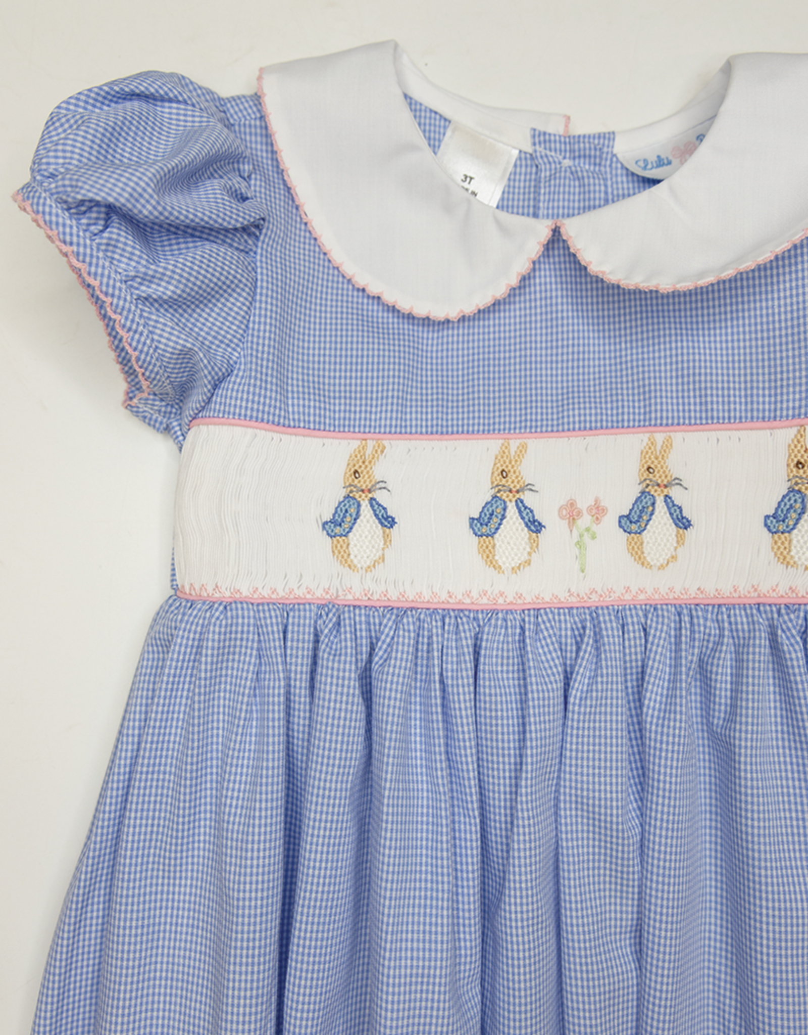 Lulu Bebe LBS26 Rose Peter Rabbit Smocked Waist Dress