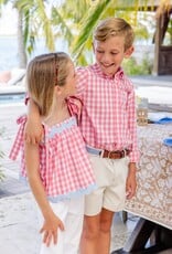 TBBC Dean List Dress Shirt Parrot Cay Coral Check