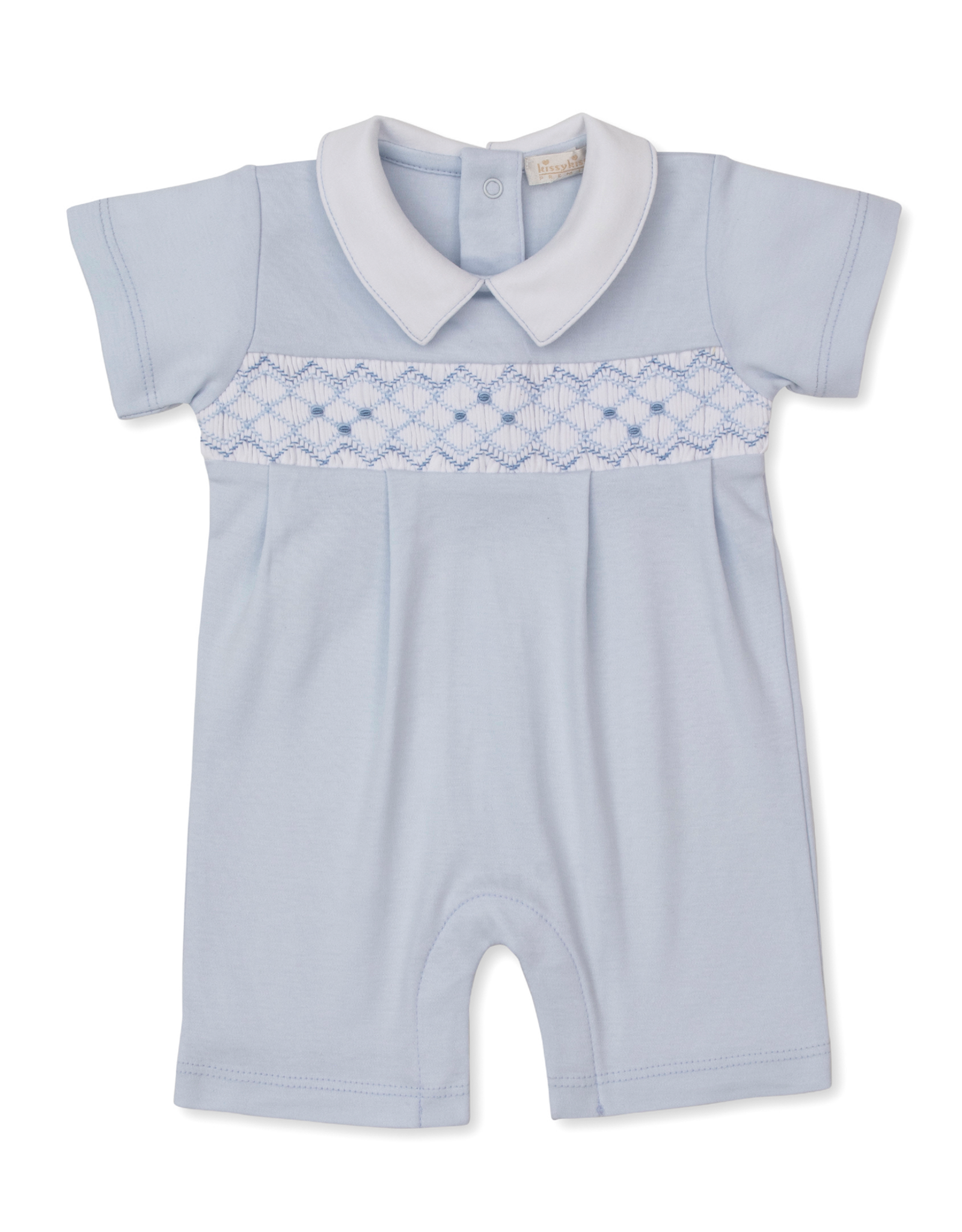 Kissy Kissy CLB26 Smocked Short Playsuit Blue
