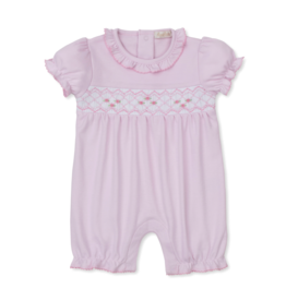 Kissy Kissy Smocked Short Playsuit Pink