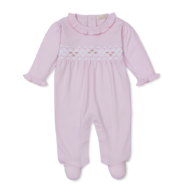 Kissy Kissy Smocked Footie Pink