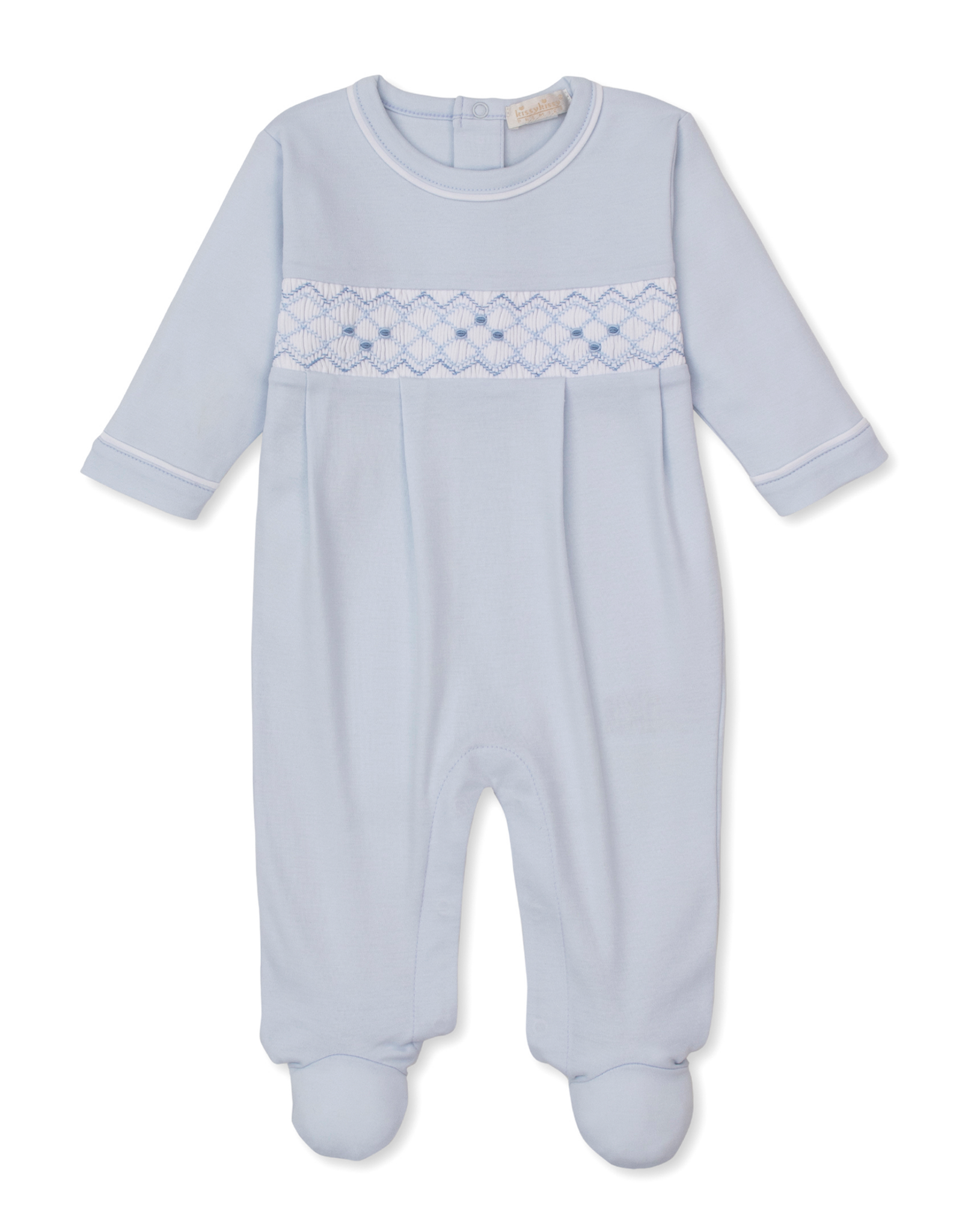 Kissy Kissy CLB26 Smocked Footie Blue