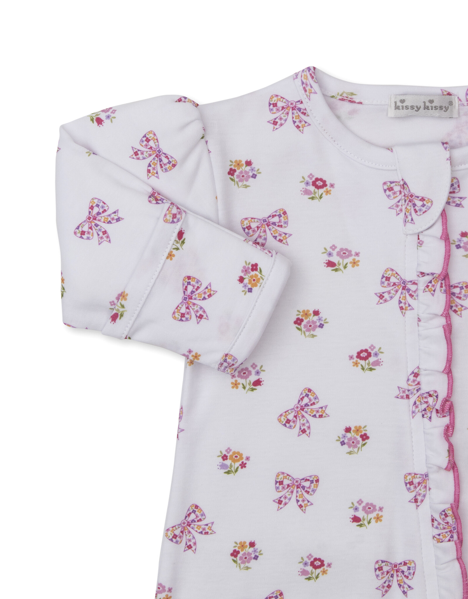Kissy Kissy Blossoming Bows Zip Footie
