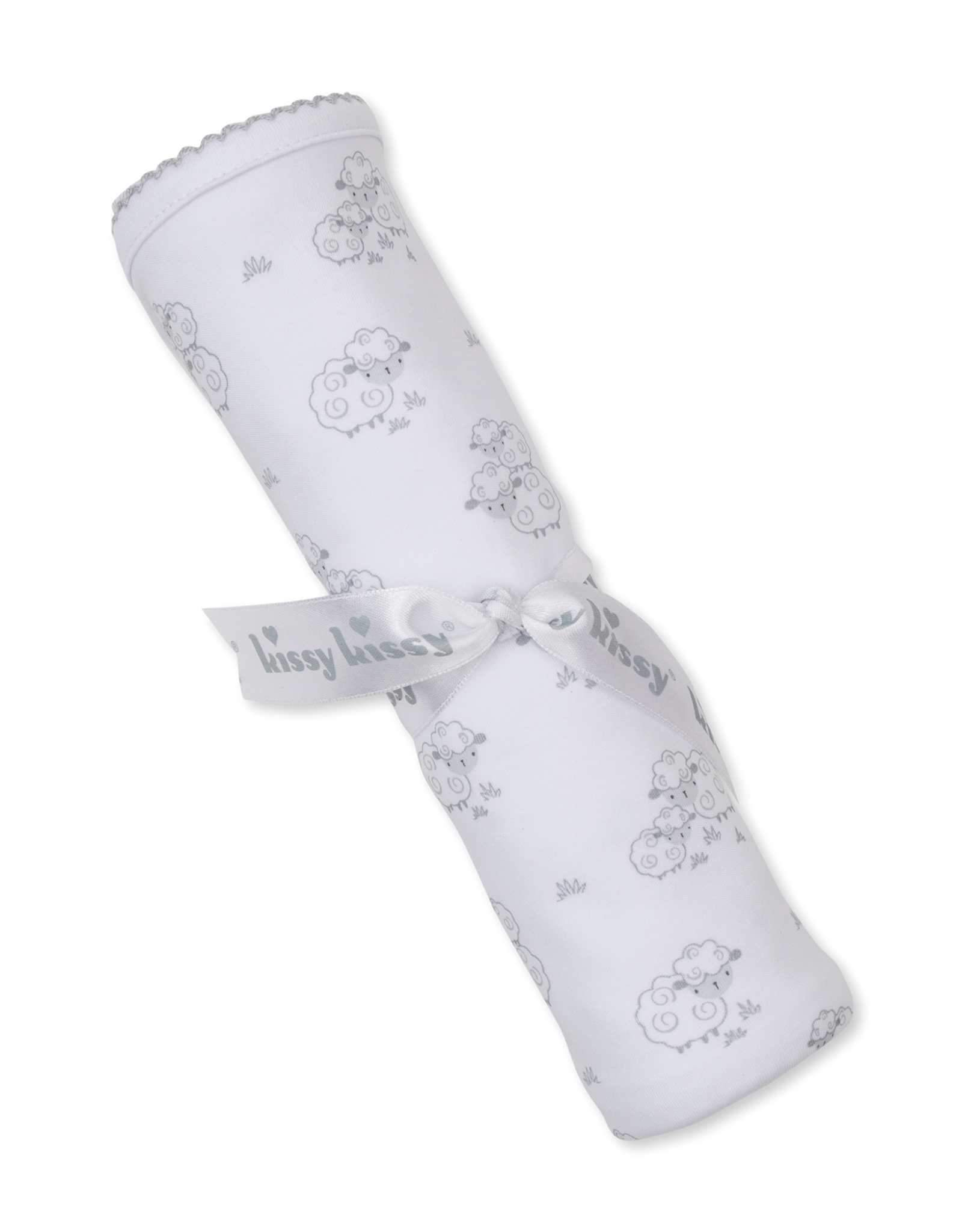 Kissy Kissy Sweet Sheep Blanket Silver