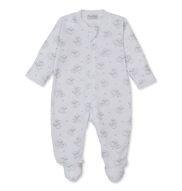 Kissy Kissy Sweet Sheep Zip Footie Silver