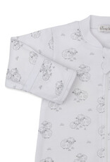 Kissy Kissy Sweet Sheep Zip Footie Silver