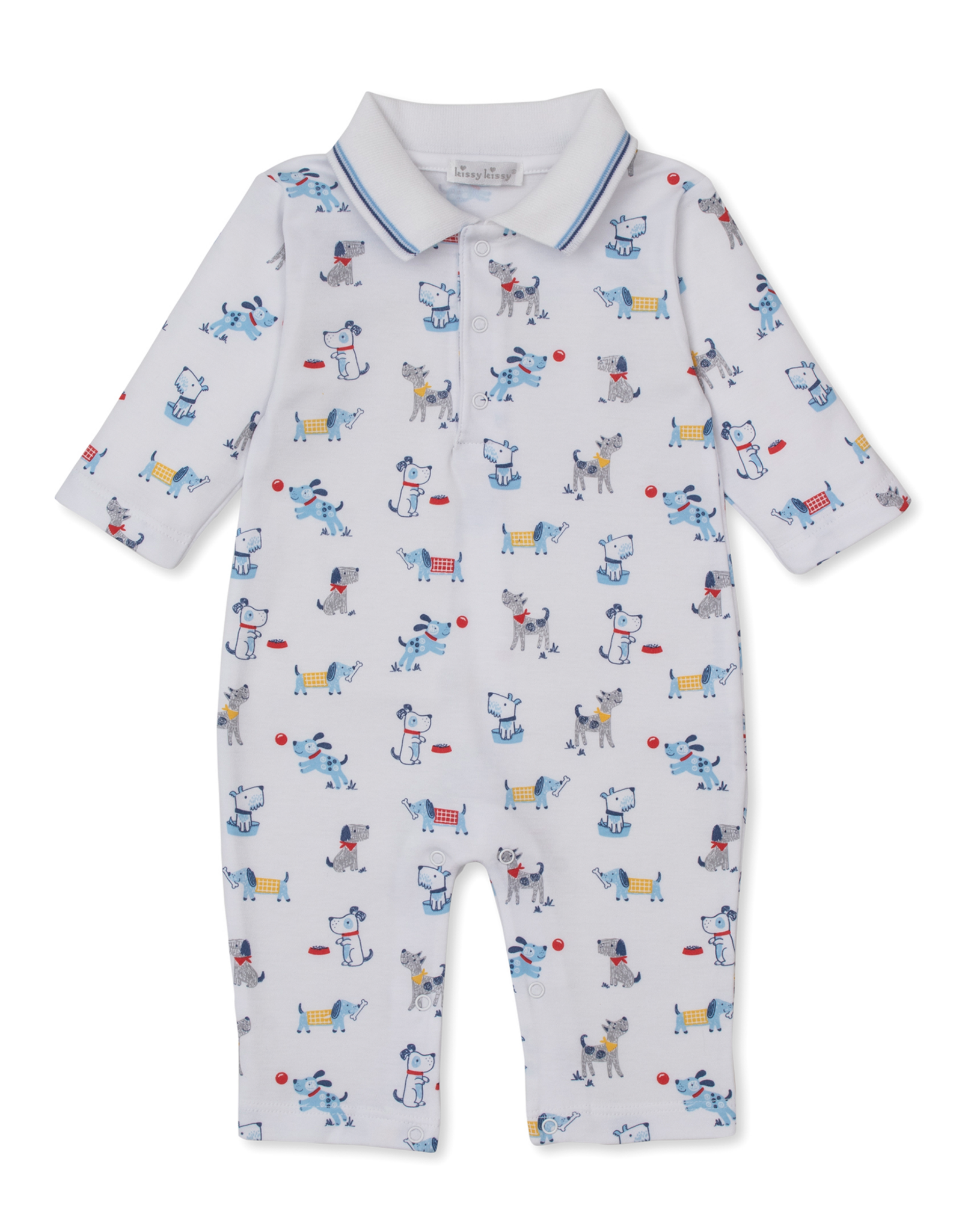 Kissy Kissy Puppy Patch Collared Print Playsuit