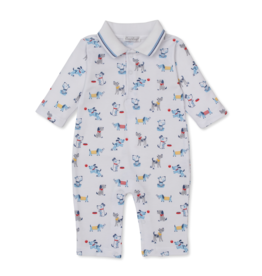 Kissy Kissy Puppy Patch Collared Print Playsuit
