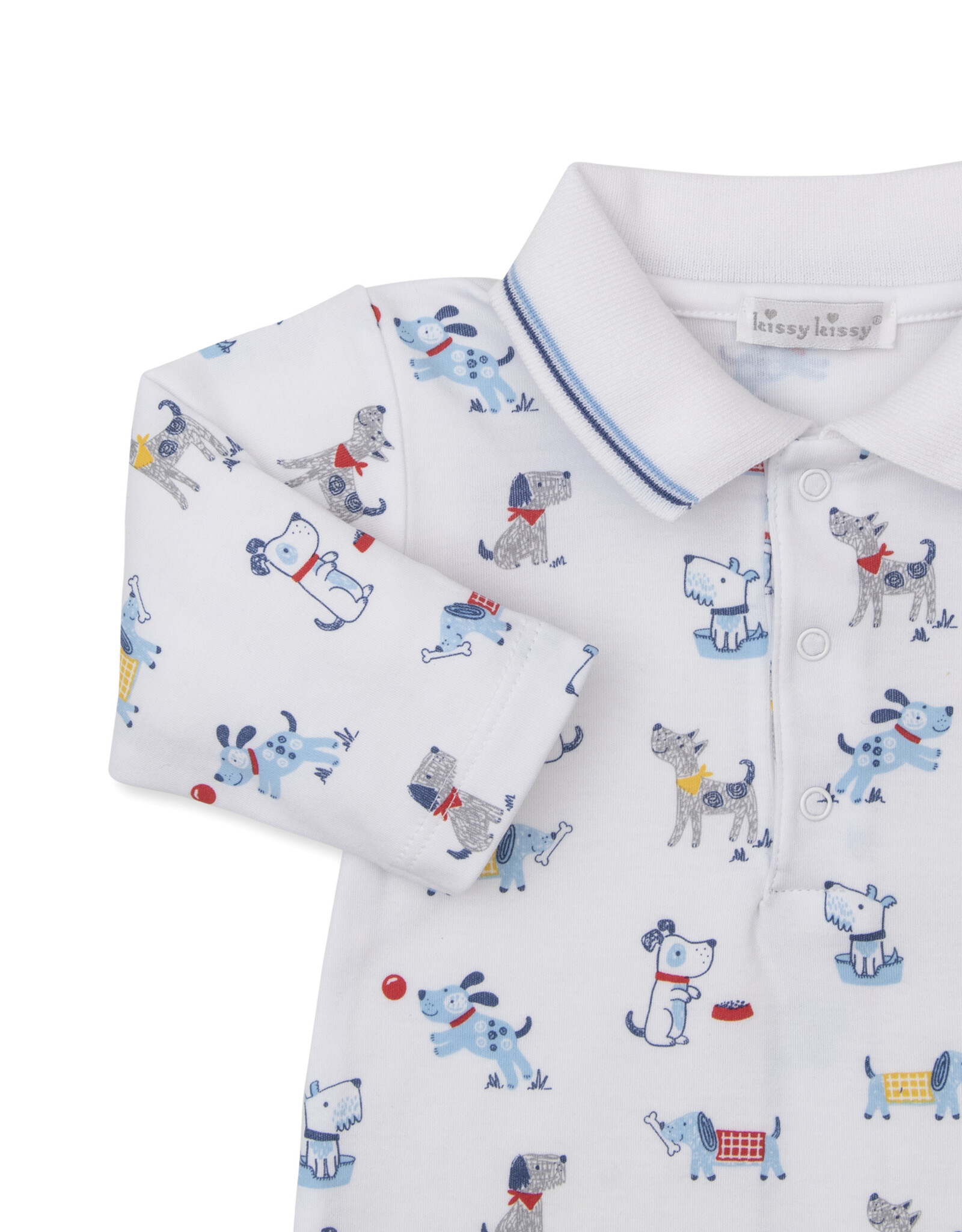 Kissy Kissy Puppy Patch Collared Print Playsuit