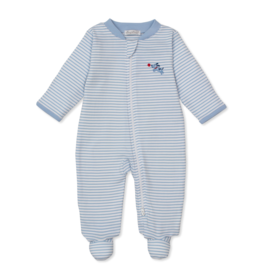 Kissy Kissy (Size 9m) Puppy Patch Stripe Zip Footie