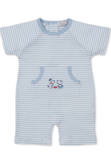 Kissy Kissy Puppy Patch Short Stripe Playsuit