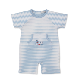 Kissy Kissy (6-9 Month) Puppy Patch Short Stripe Playsuit