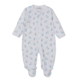 Kissy Kissy Teddy Bear Love Zip Footie Blue
