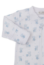 Kissy Kissy Teddy Bear Love Zip Footie Blue