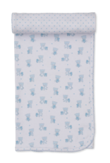 Kissy Kissy Teddy Bear Love Blanket Blue