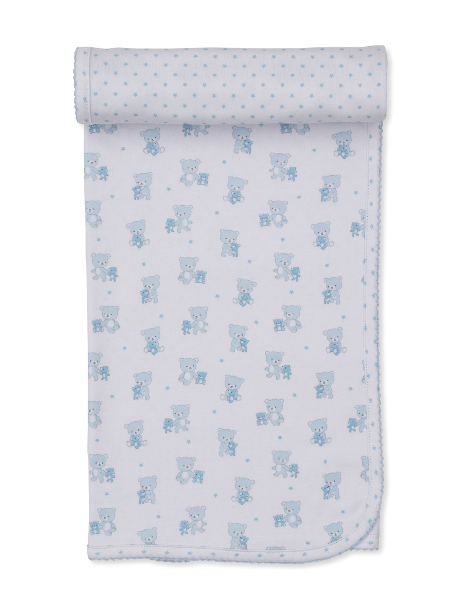 Kissy Kissy Teddy Bear Love Blanket Blue