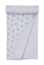 Kissy Kissy Teddy Bear Love Blanket Blue