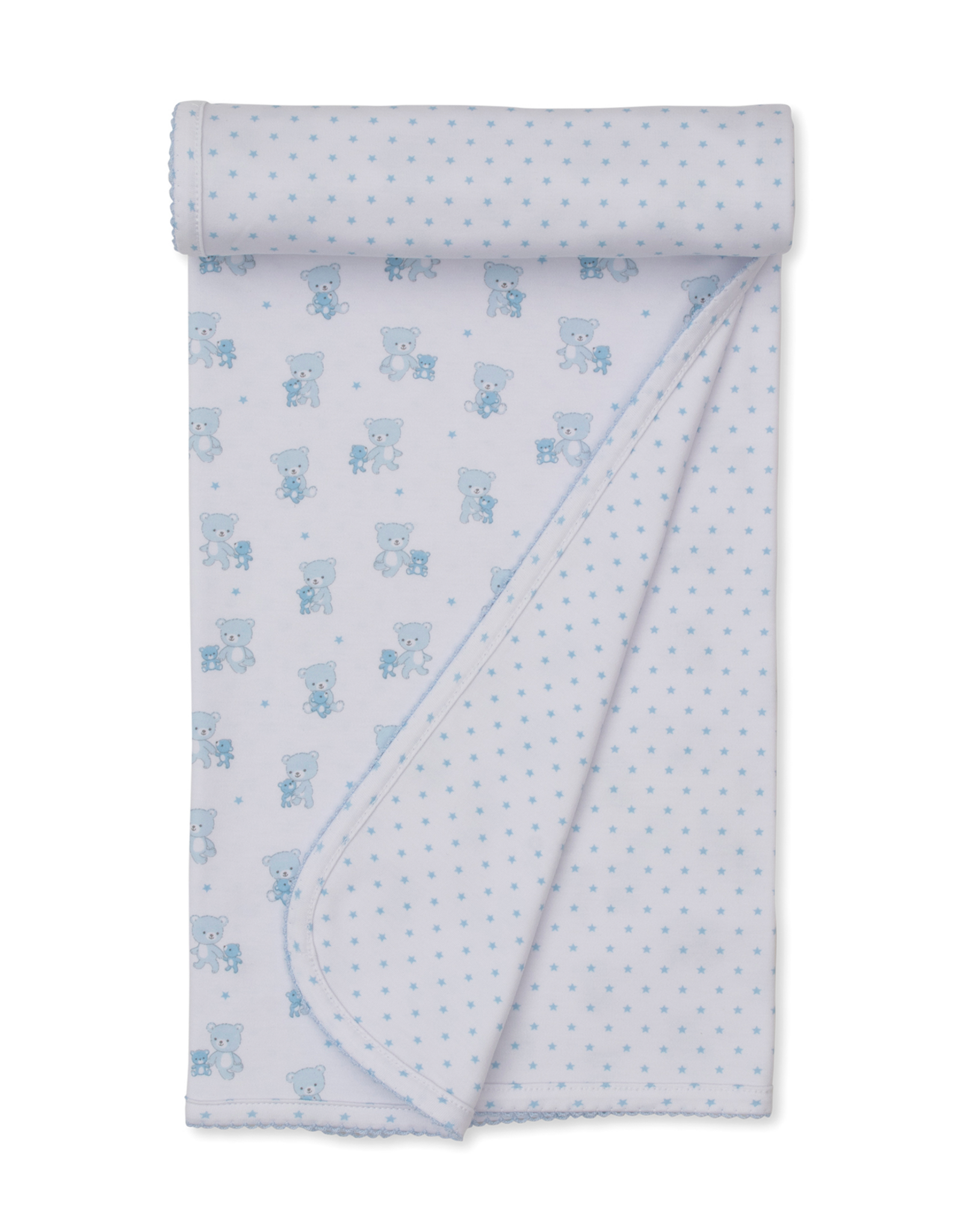 Kissy Kissy Teddy Bear Love Blanket Blue
