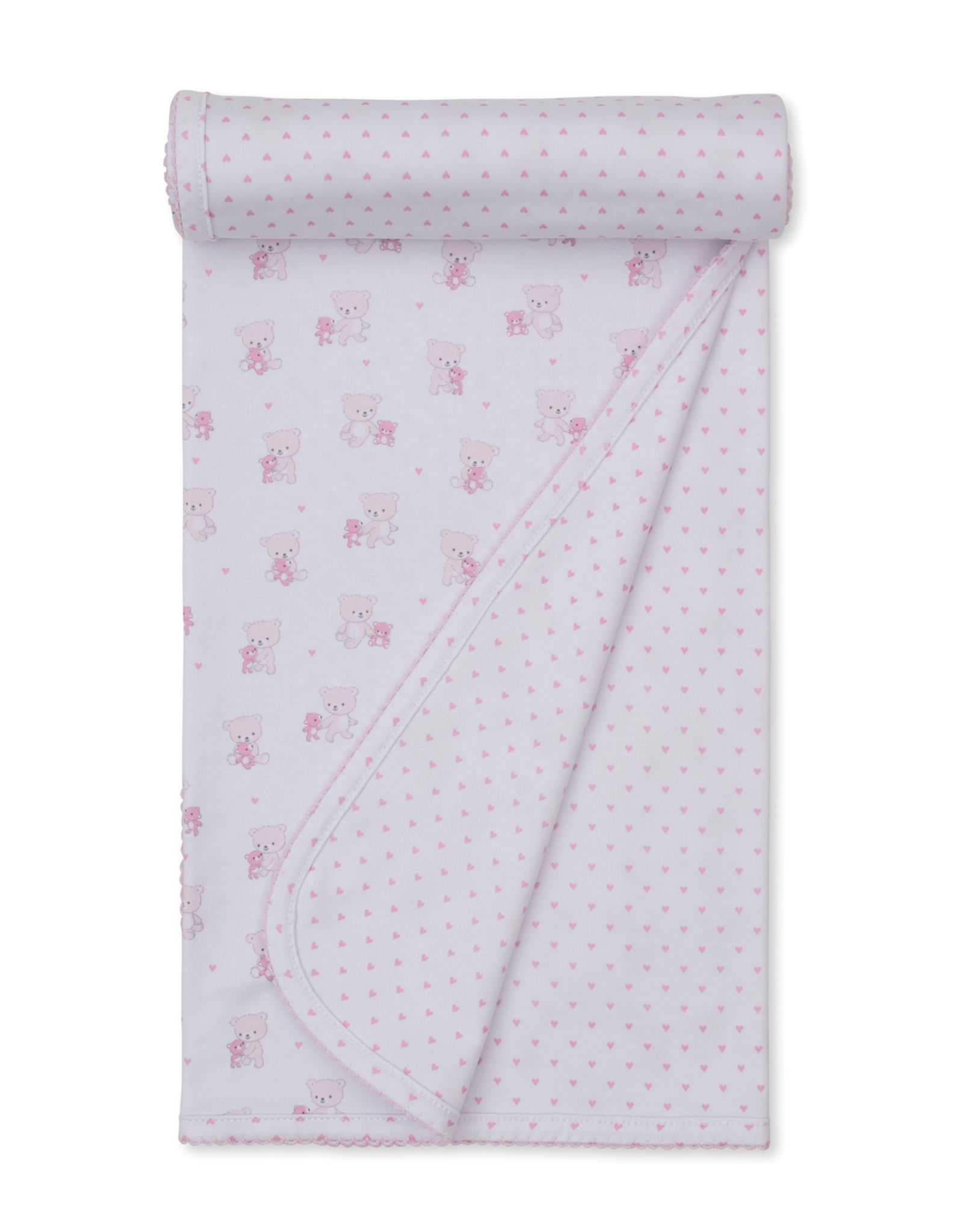 Kissy Kissy Teddy Bear Love Blanket Pink