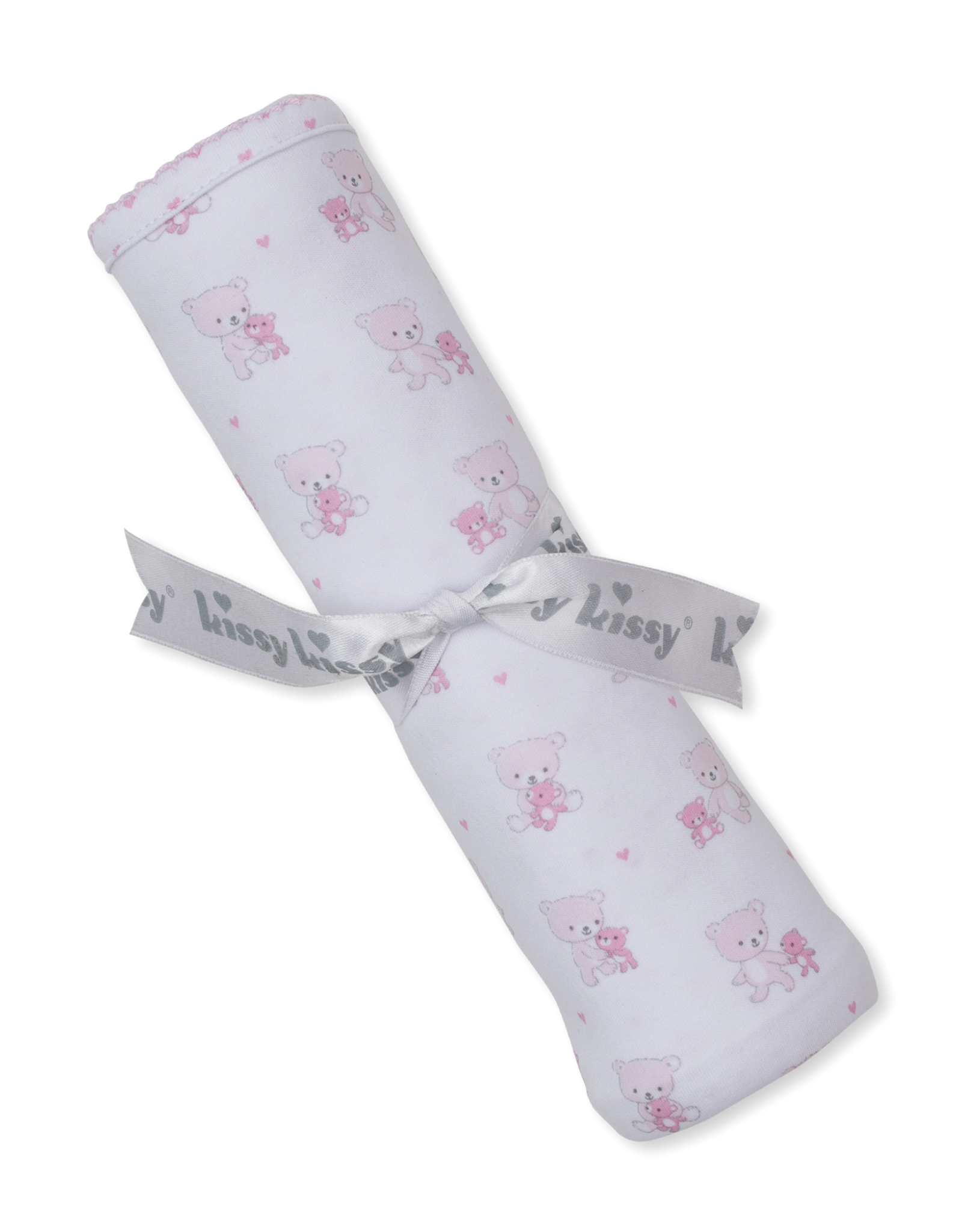 Kissy Kissy Teddy Bear Love Blanket Pink