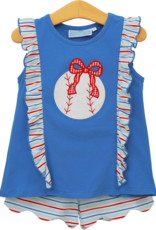 Trotter Street Kids TSS26 Play Ball Ruffle Short Set