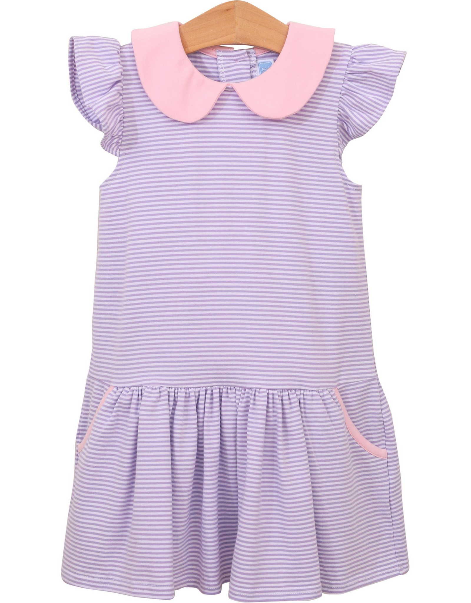 Trotter Street Kids TSS26 Genevieve Dress Lavender Stripe
