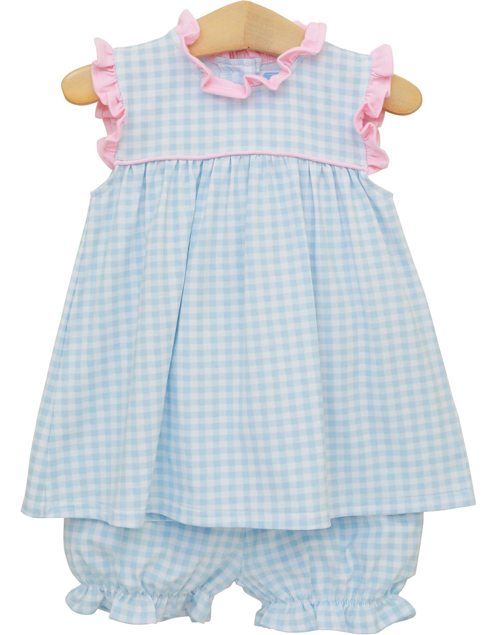 Trotter Street Kids TSS26 Meredith Bloomer Set Blue Gingham