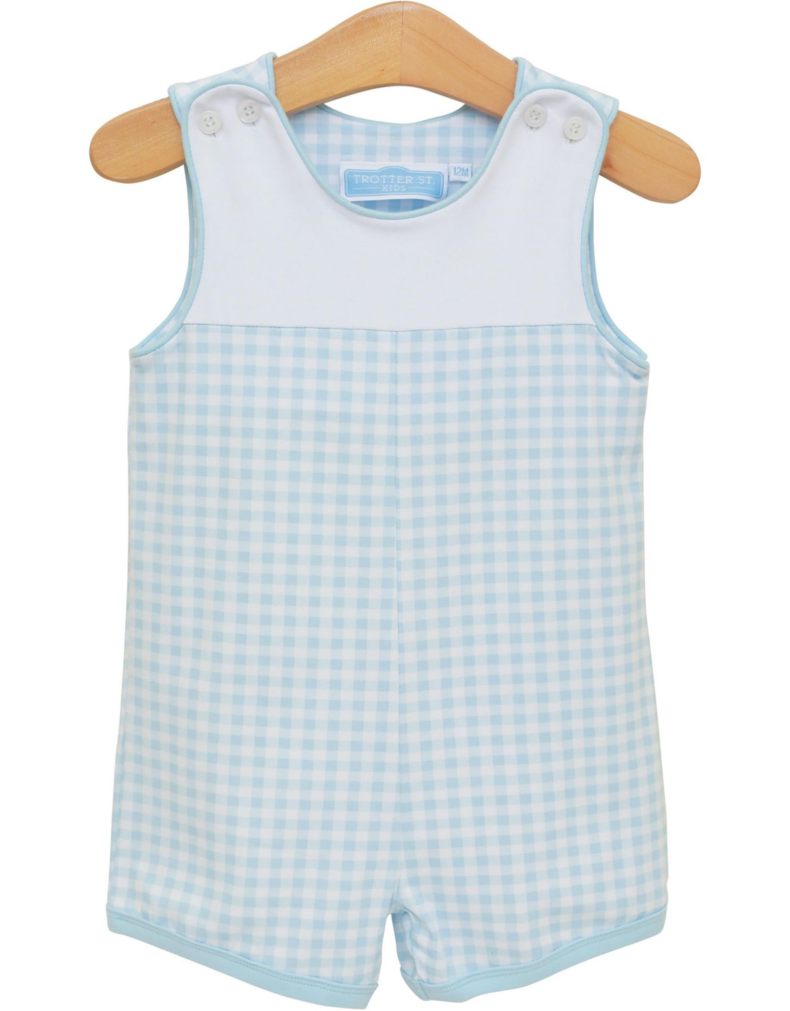Trotter Street Kids TSS26 Madden Jon Jon Light Blue Gingham