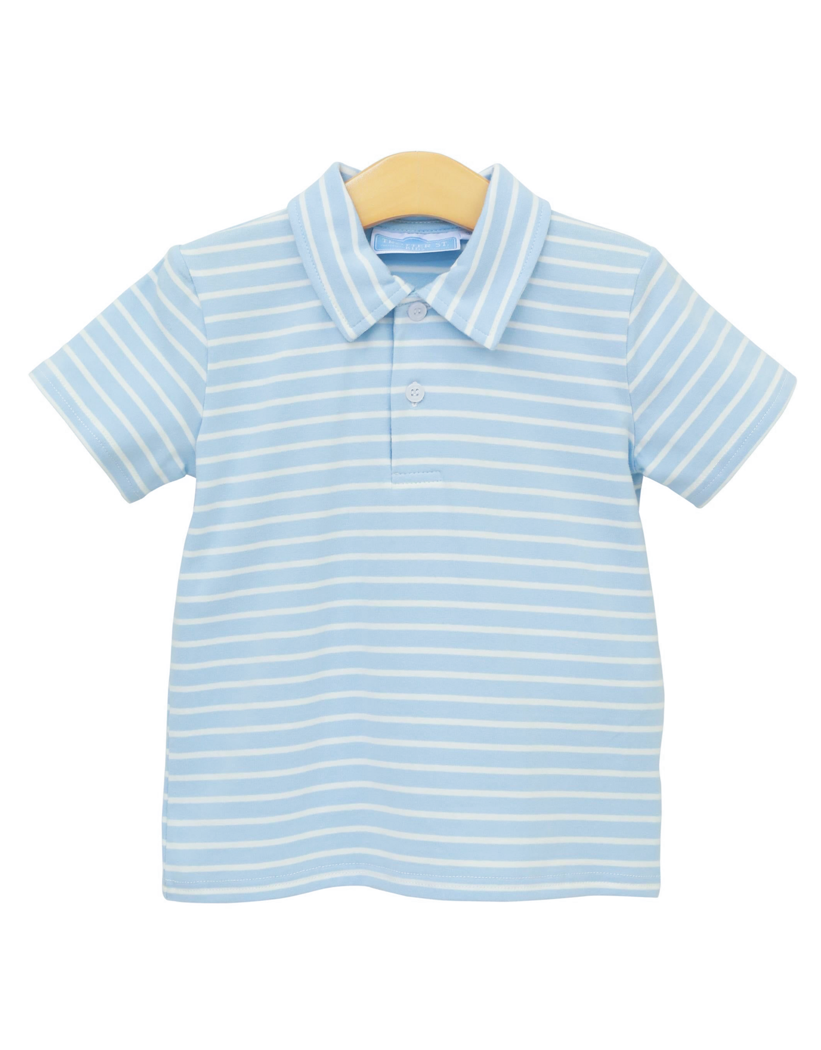 Trotter Street Kids TSS26 Henry Polo Sky Blue Stripe